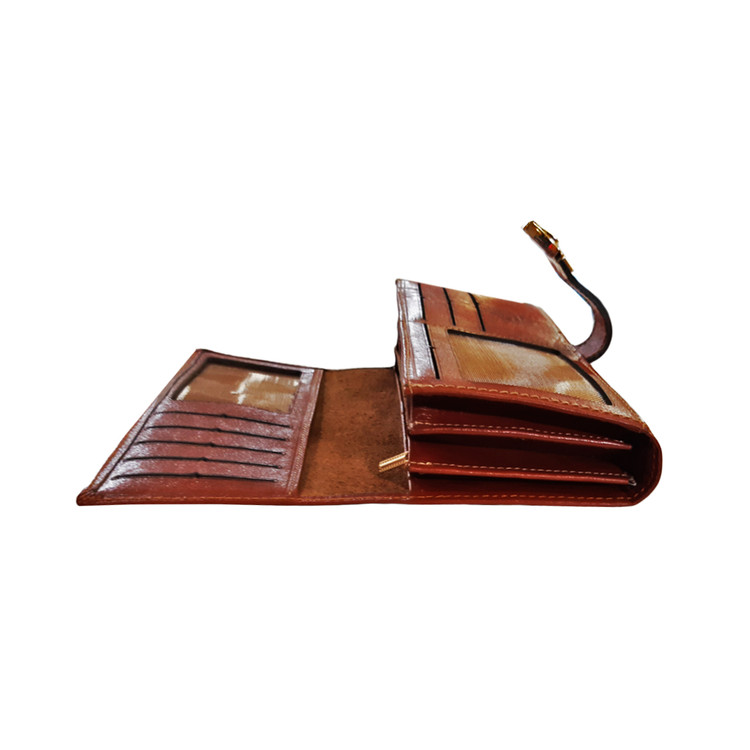 کیف پول زنانه سگک دار چرم طبیعی کد ۴۹۶