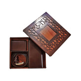 ست کیف و کمربند چرم مردانه