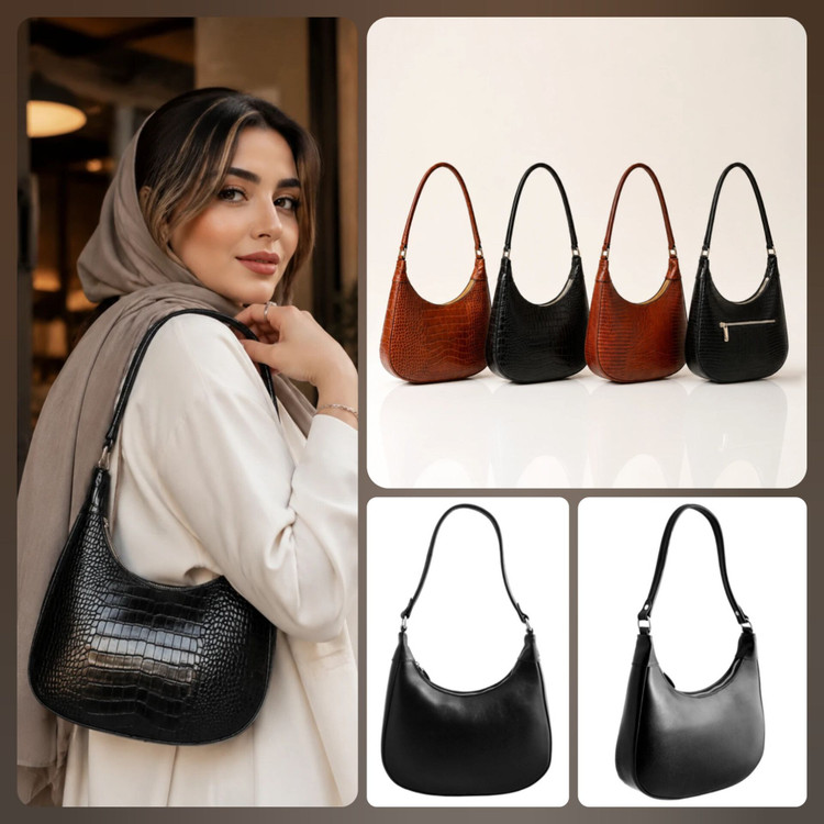 کیف دوشی مجلسی چرم زنانه