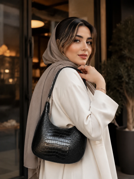 کیف دوشی مجلسی چرم زنانه