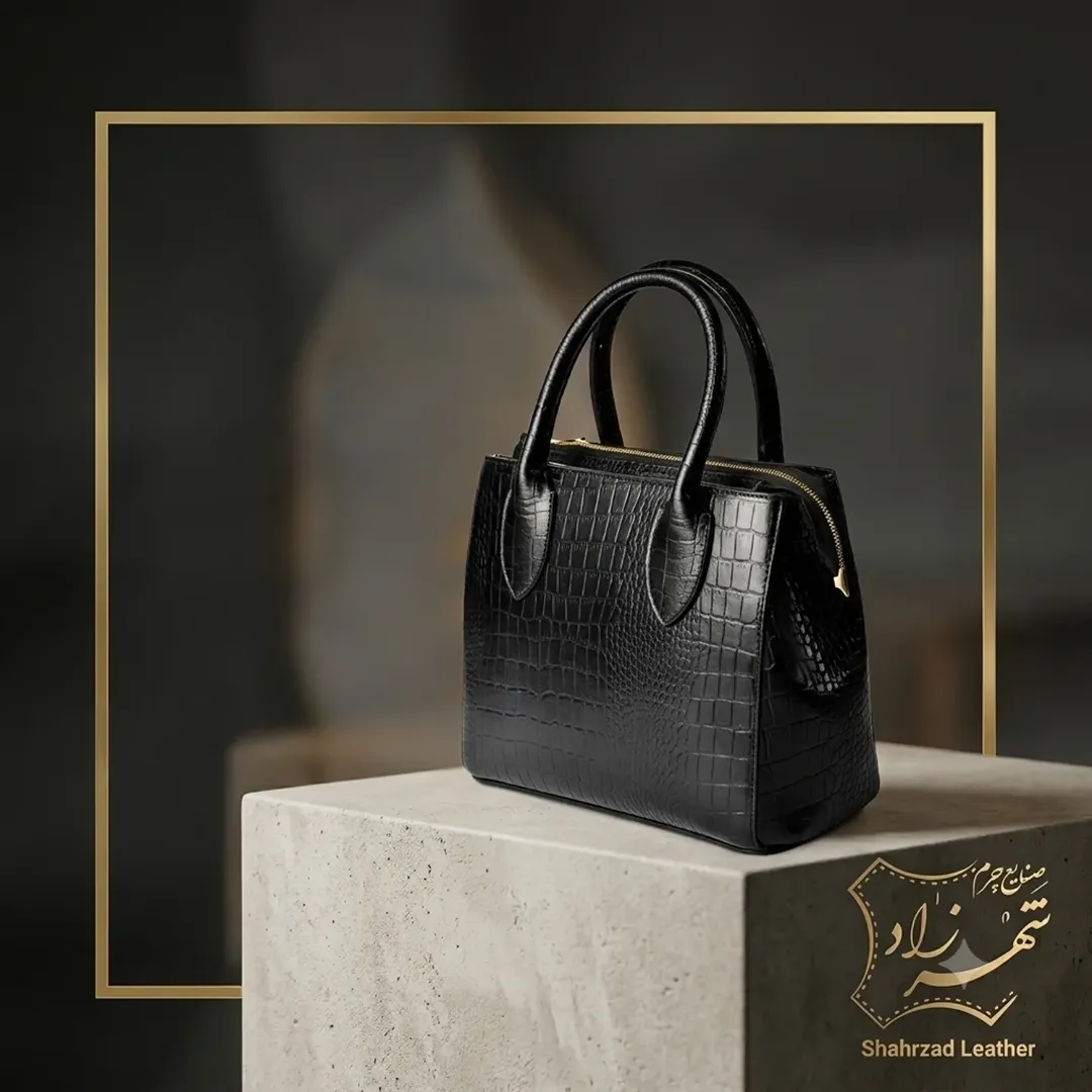 کیف دستی زنانه چرم طبیعی مدل شبنم چرم شهرزاد