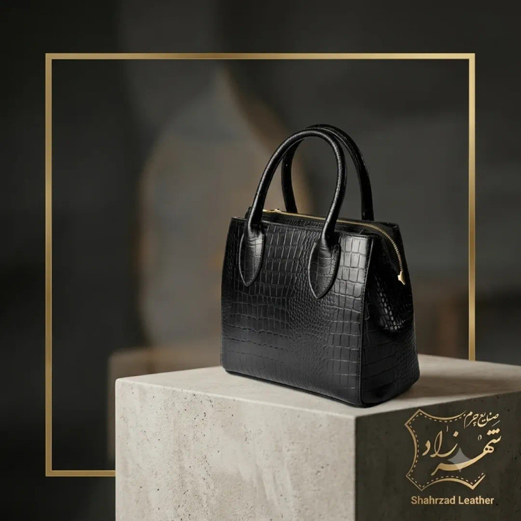 کیف دستی زنانه چرم طبیعی مدل شبنم چرم شهرزاد
