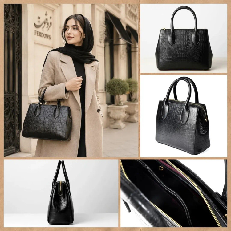 کیف دستی چرم گاوی زنانه مناسب استفاده روزمره مدل شبنم