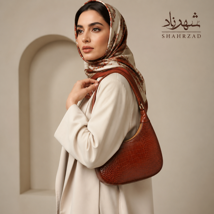 کیف زنانه مجلسی چرم طبیعی طرح فرناز چرم شهرزاد